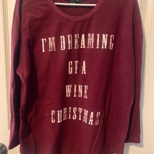 Burgundy women’s wine Christmas sweater size 1x